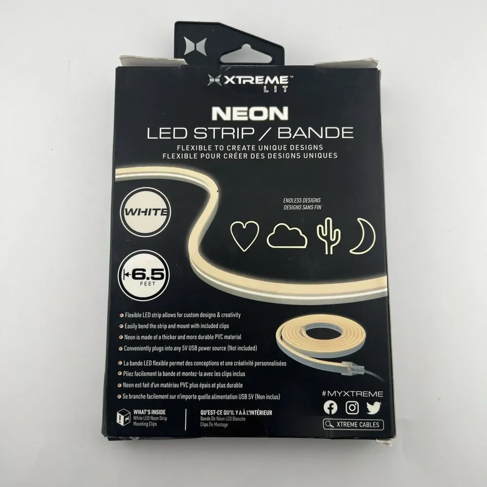 XTREME Flexible White Neon LED Light Strip 6.5 Feet